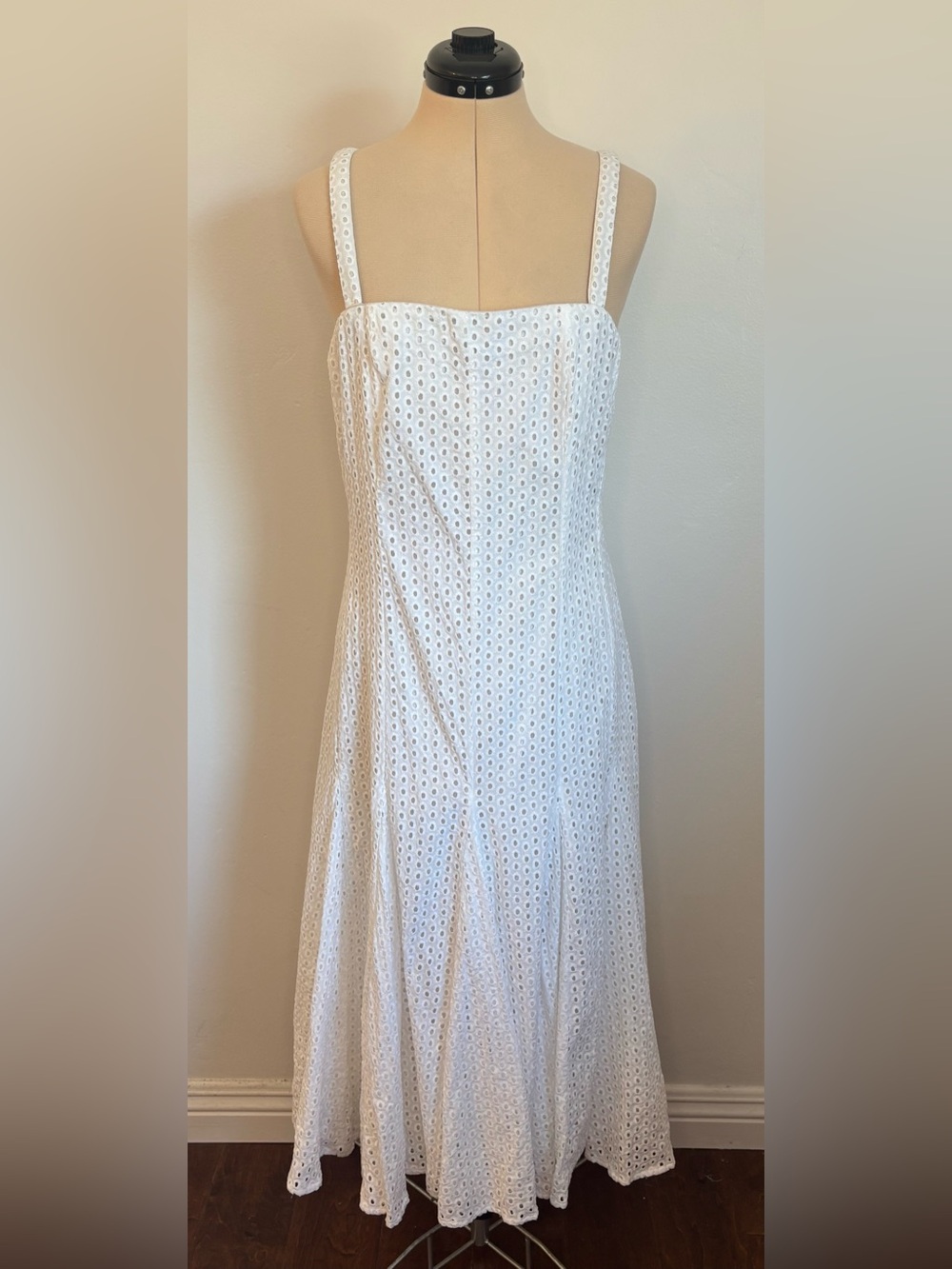 Maeve Anthropologie Lelia White Cotton Eyelet Midi Dress, Straps or Strapless 14